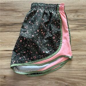 Nike Black and Pink Splatter Athletic Shorts
